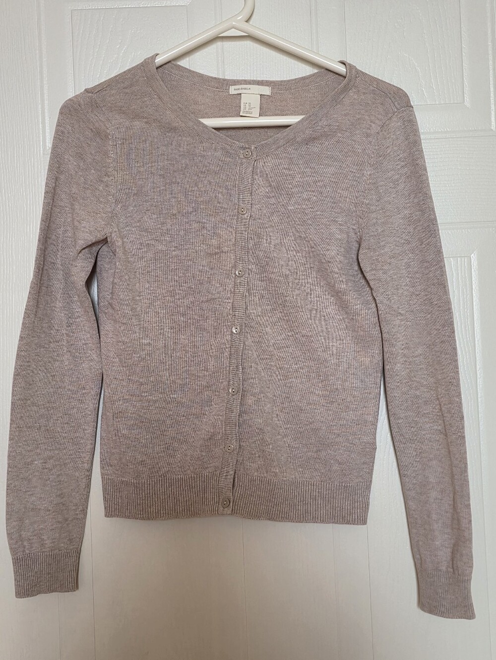 H&M Button-Front Cardigan Light Brown/Tan XS